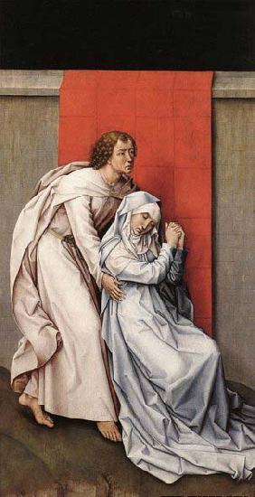 WEYDEN, Rogier van der Crucifixion Diptych Sweden oil painting art
